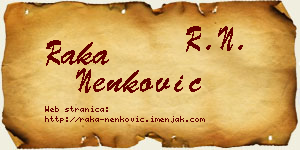 Raka Nenković vizit kartica